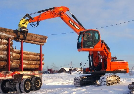 Захват для бревен вращающийся DHLG для лесопогрузчиков и экскаваторов